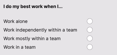 SLCP Work Preferences Sample Question